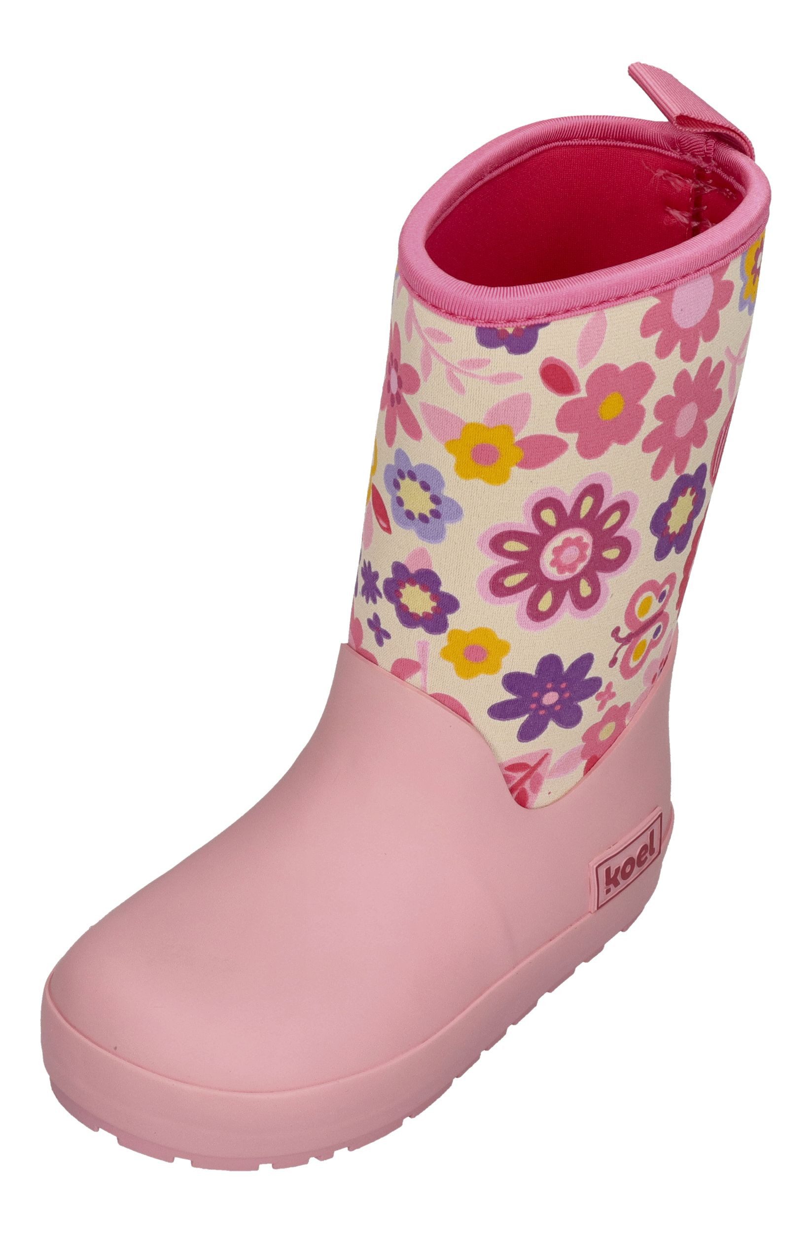 KOEL Neopren Wellie Barfußschuh Fuchsia Flowers