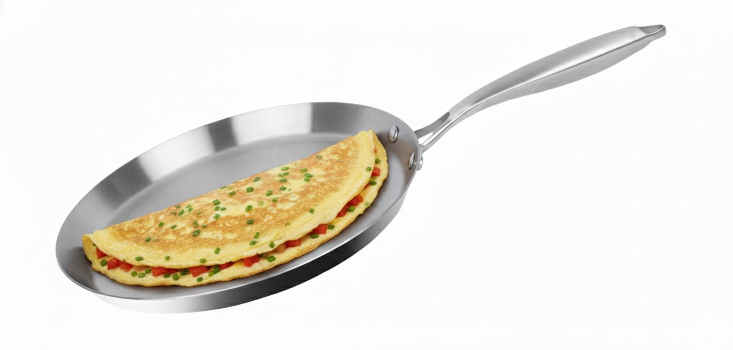 Cheffinger Crêpepfanne Pfannkuchen Crepes Pancake Pfanne Edelstahl Ø28cm Induktion, Material: Edelstahl