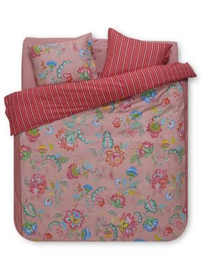 Bettwäsche Jambo Flower Pink 155X220 Rosa Perkal 155 x 220 cm + 1x 80 x 80 c, PiP Studio, Baumolle, 2 teilig, Bettbezug Kopfkissenbezug Set kuschelig weich hochwertig