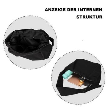 LENBEST Schultertasche Schultertasche Große Nylon Halbmond Crossbody Bag (1-tlg), Casual Bag Umhängetasche Schwarz