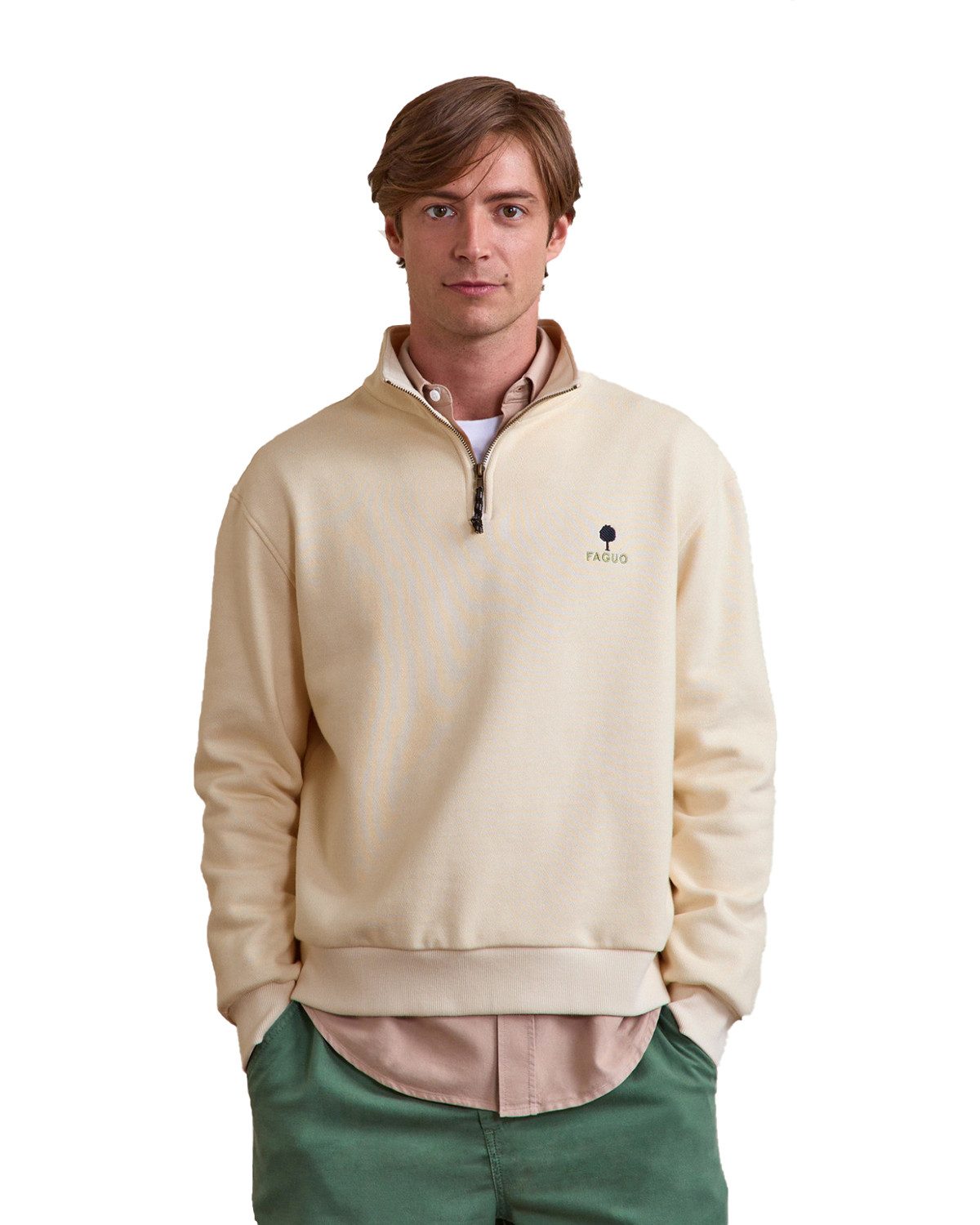 FAGUO Sweater Amboise (kein Set) Dicker Fleece-Stoff mit Frottee-Innenseite