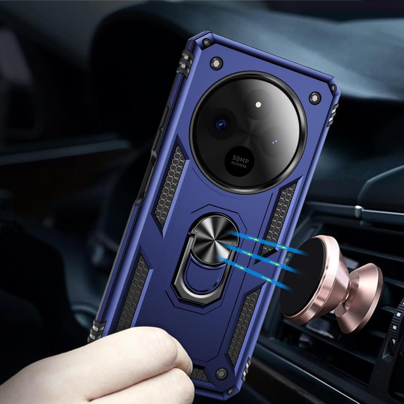 CoolGadget Handyhülle Armor Shield Case für Xiaomi Redmi 14C 6,88 Zoll, Outdoor Cover mit Magnet Ringhalterung Hülle für Redmi 14C Poco C75 – Bild 4 von 5