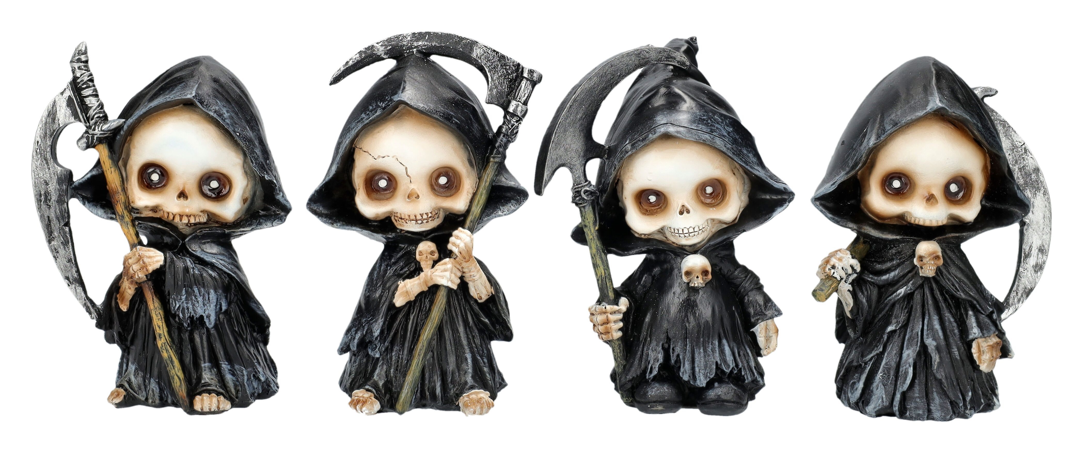 Figuren Shop GmbH Dekofigur Sensenmänner Figuren Set - Lustige Grim Reaper - Sensenmann Gothic