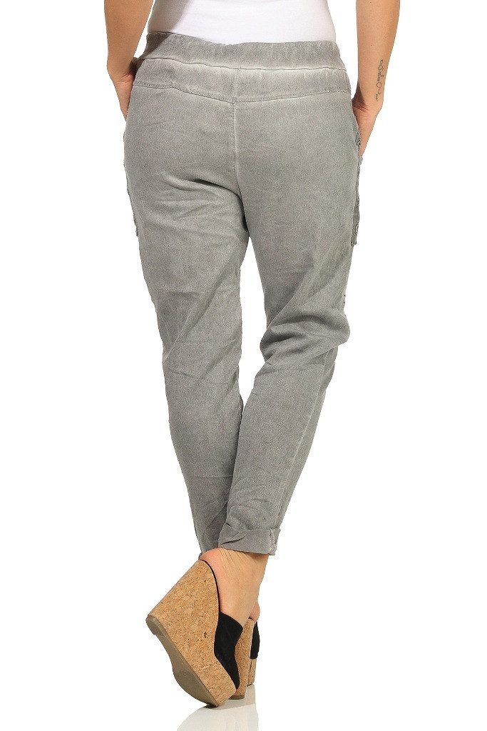 Mississhop Chinohose Trendige Jogger-Hose mit Print günstig online kaufen