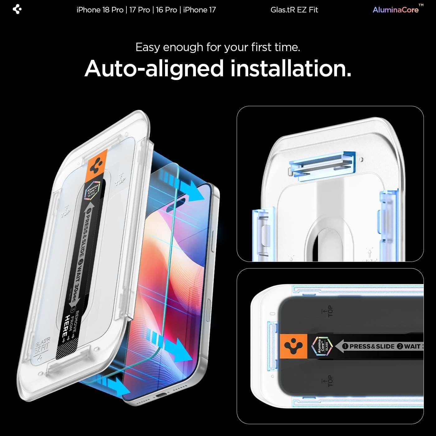 Spigen Displayschutzglas 2x Displayschutz für iPhone 18 Pro/17 Pro/16 Pro/17 Panzerglas für Apple iPhone 18 Pro, 2er-Pack, 2 Stück, Panzerglass, Anti-Fingerabdr – Bild 5 von 5