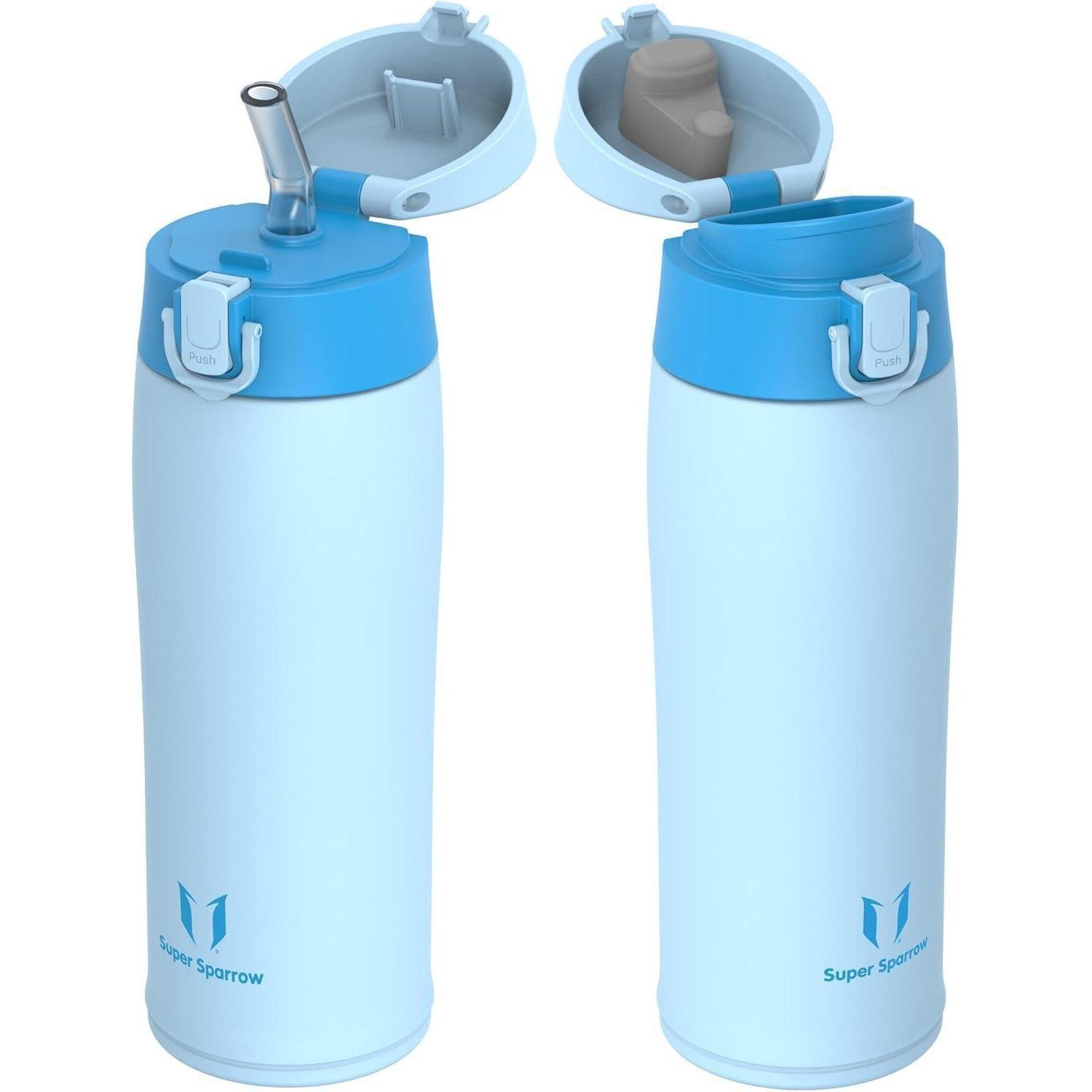 LuxusKollektion Thermoflasche Trinkflasche Edelstahl Auslaufsicher BPAfrei 500 ml M- Hellblau