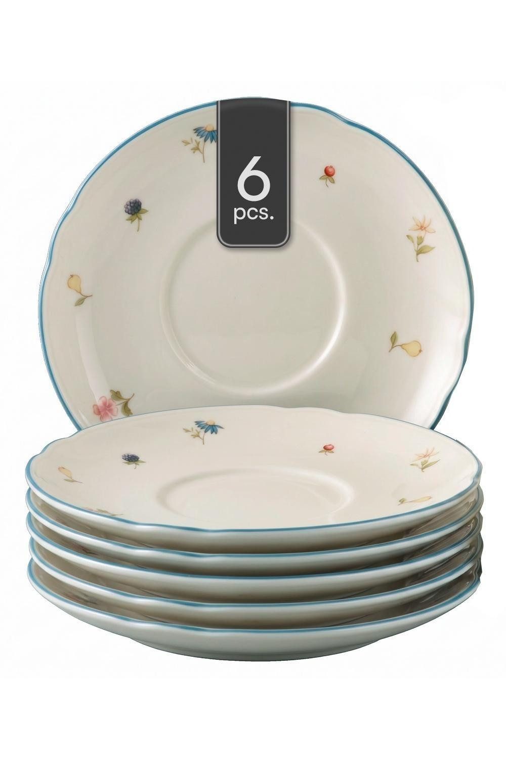 Seltmann Weiden Untertasse Frühstücks-Untertasse, Mehrfarbig, Ø 16 cm 6er Set