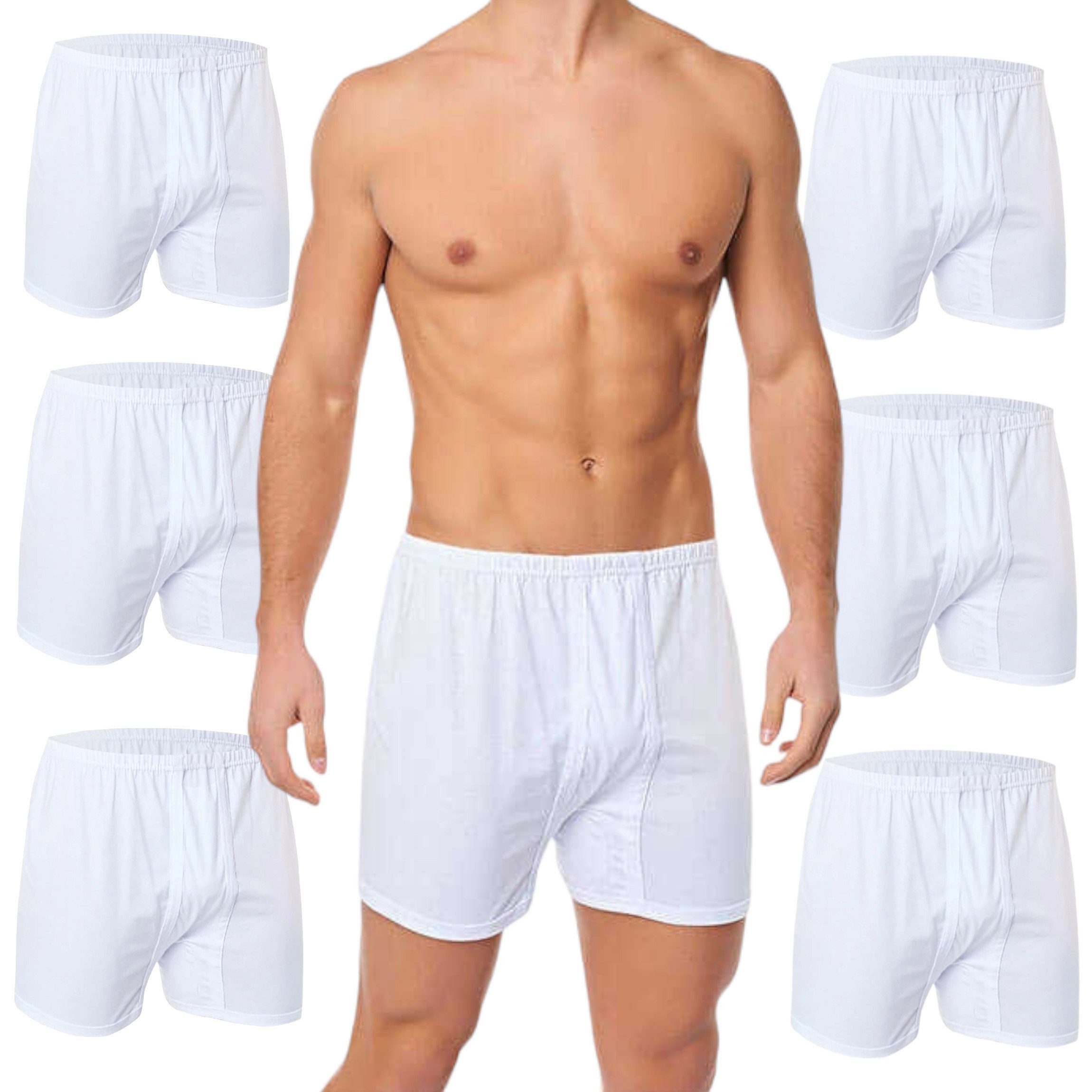 Seher/Tutku Langer Boxer Herren Boxershorts 6er Pack - 100% Baumwolle, Langbein & Lockerer Sitz (Multipack, 6er Pack) Ohne störendes Wäscheetikett, schlichtes Design