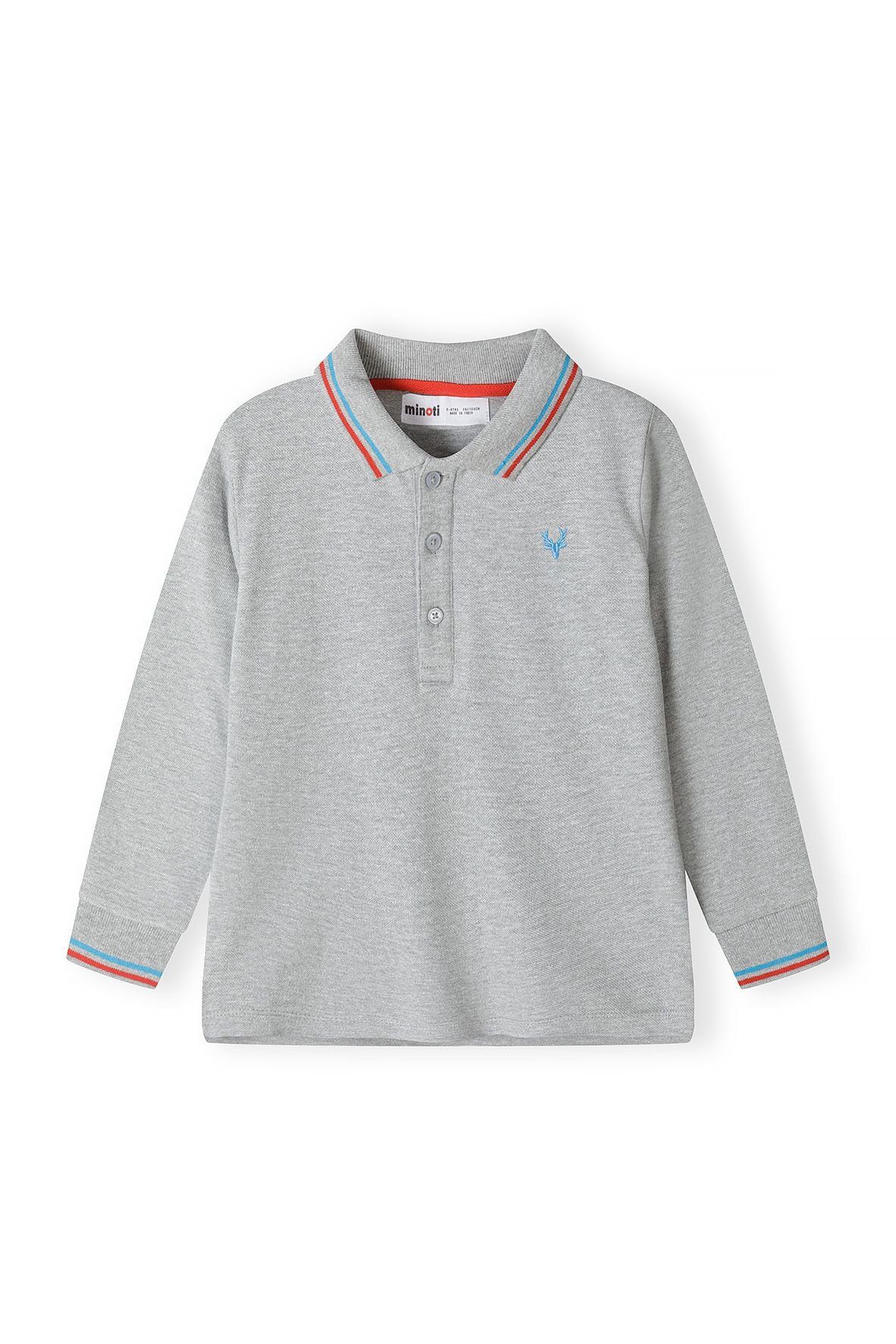 MINOTI Poloshirt Langärmlig (12m-14y) Grau