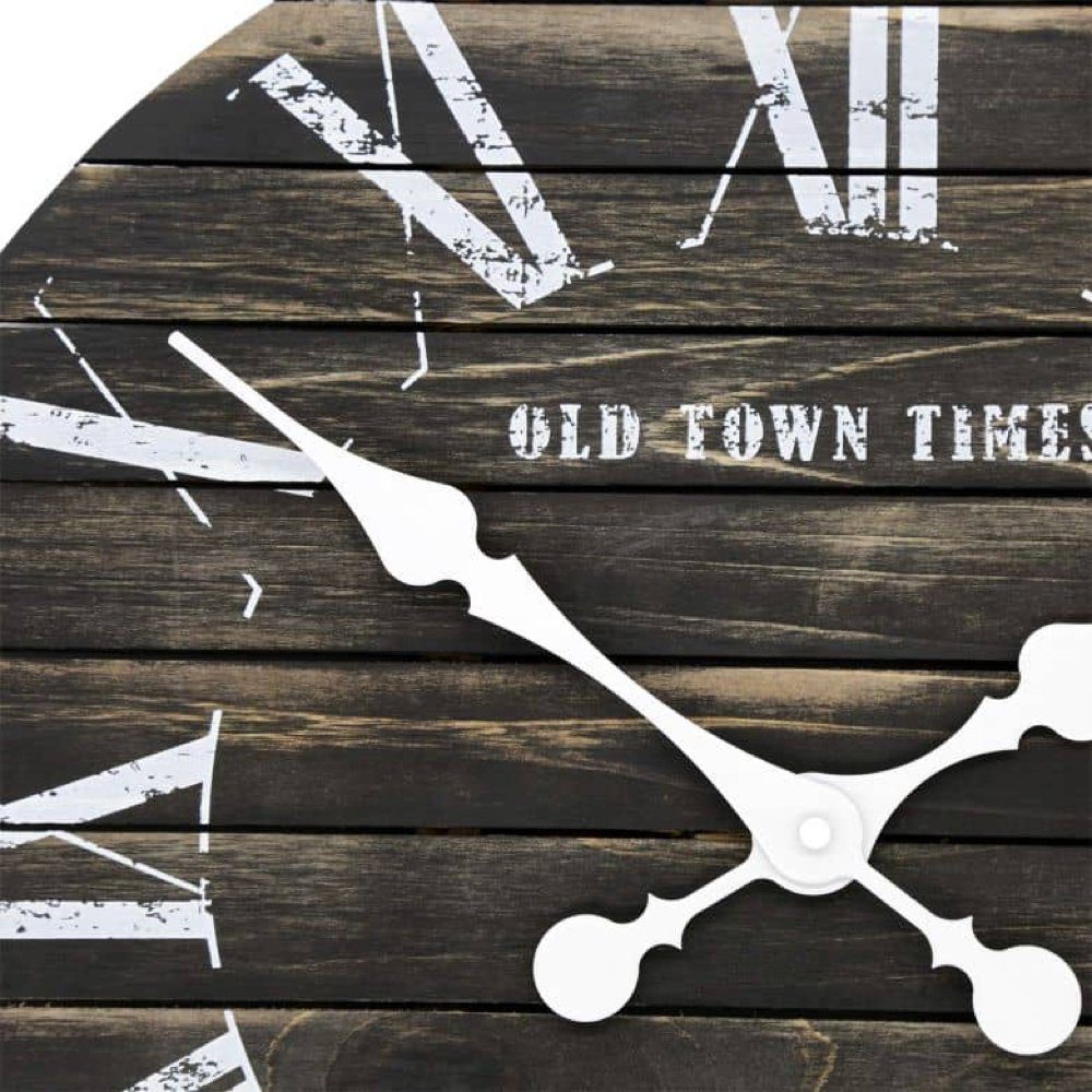 K&L Wall Art Wanduhr NEU leises Uhrwerk: 45cm große Landhaus Uhr schwarz (l günstig online kaufen