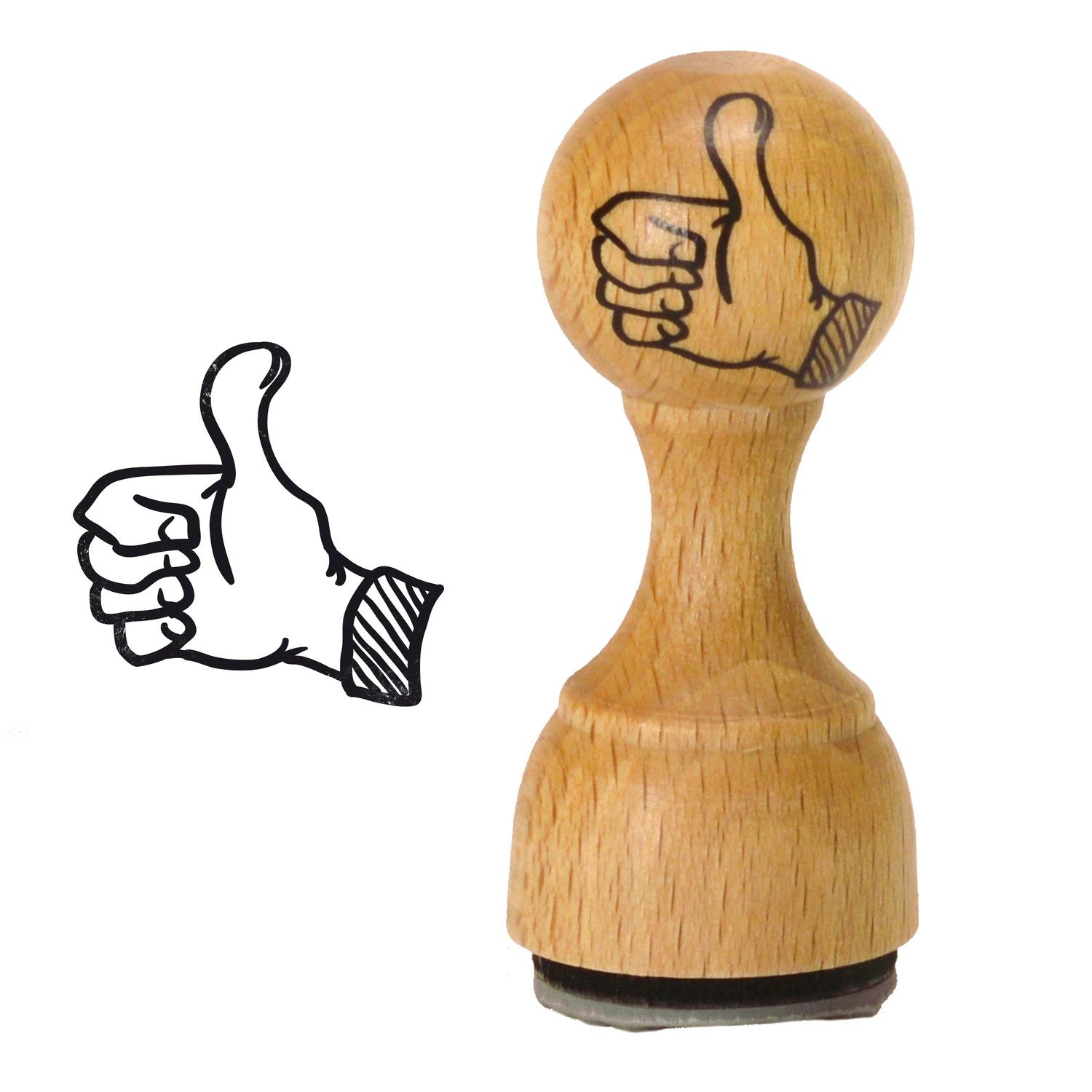 FTWdesign Stempel Der Daumen Lehrerstempel Holzstempel