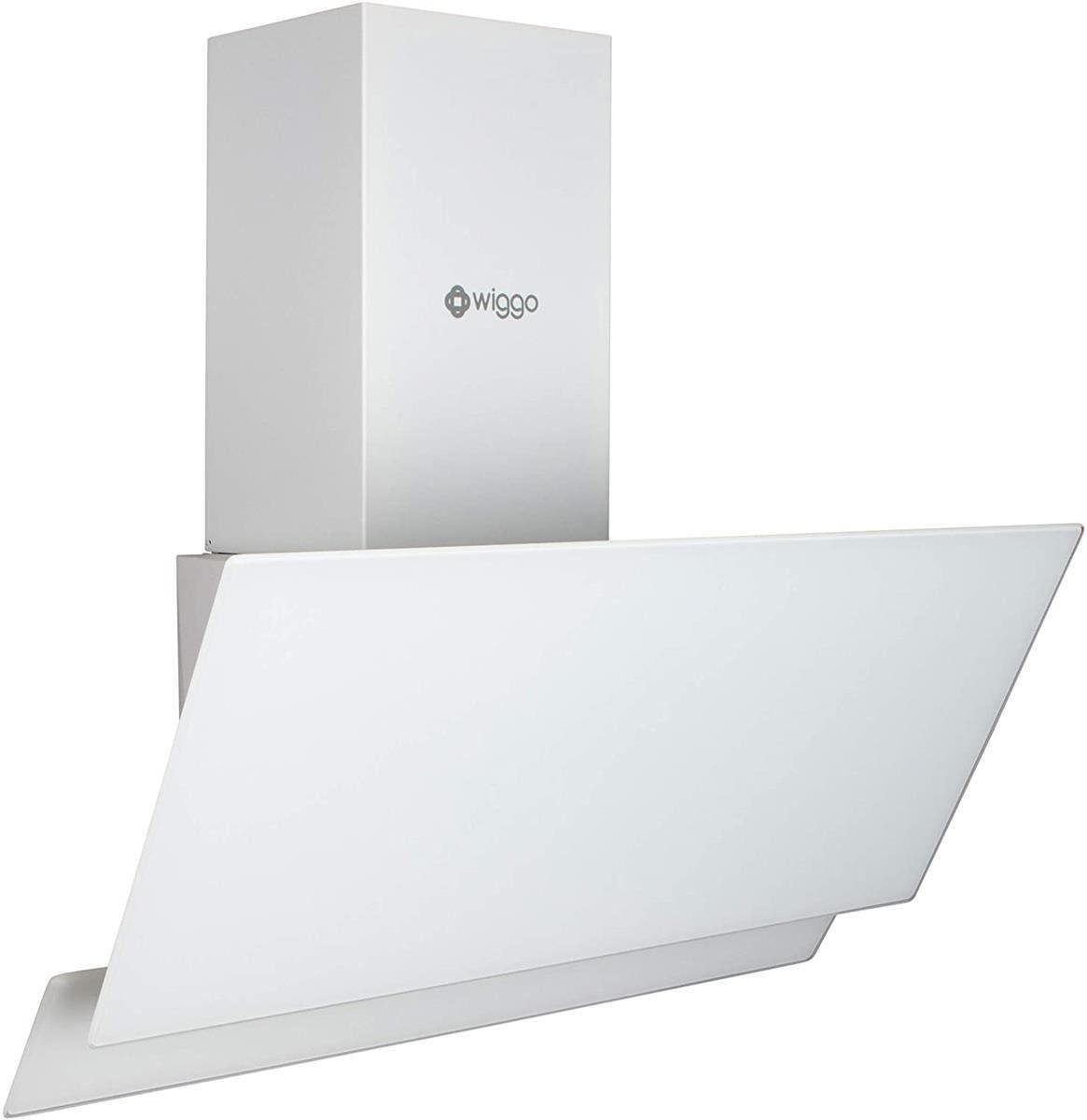 wiggo Kopffreihaube Dunstabzugshaube 50cm kopffrei weiß, Abluft Umluft Dunstabzug 300m³/h - LED Touch-Display 3 Stufen