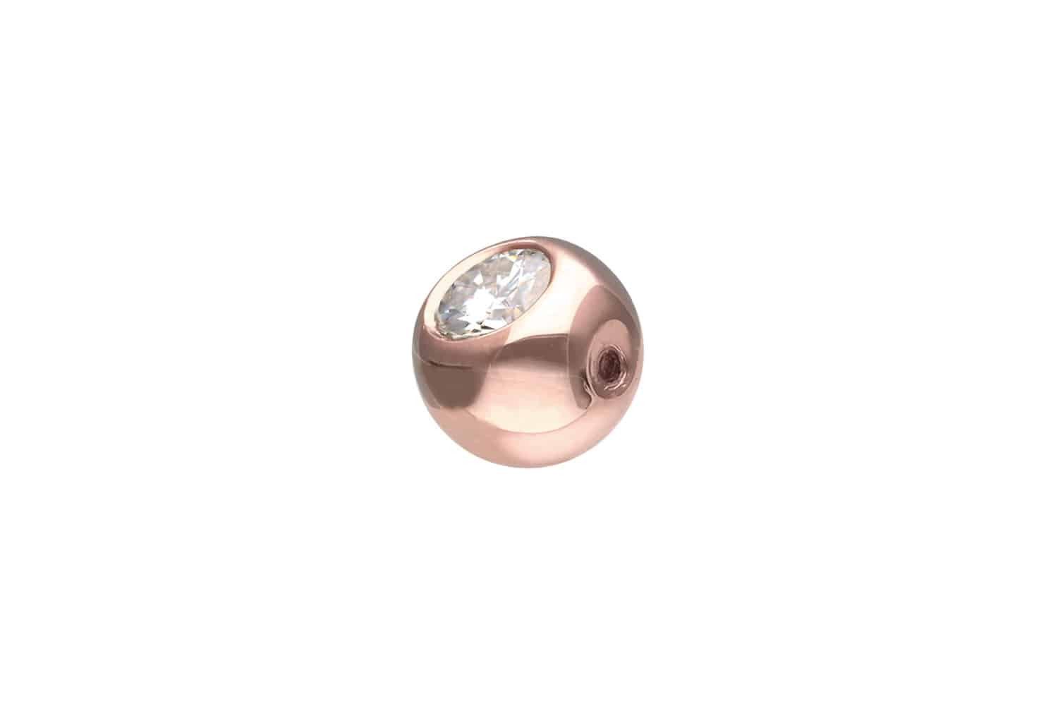 Piercing-Set 14/18 Karat Gold Klemmkugel MOISSANIT