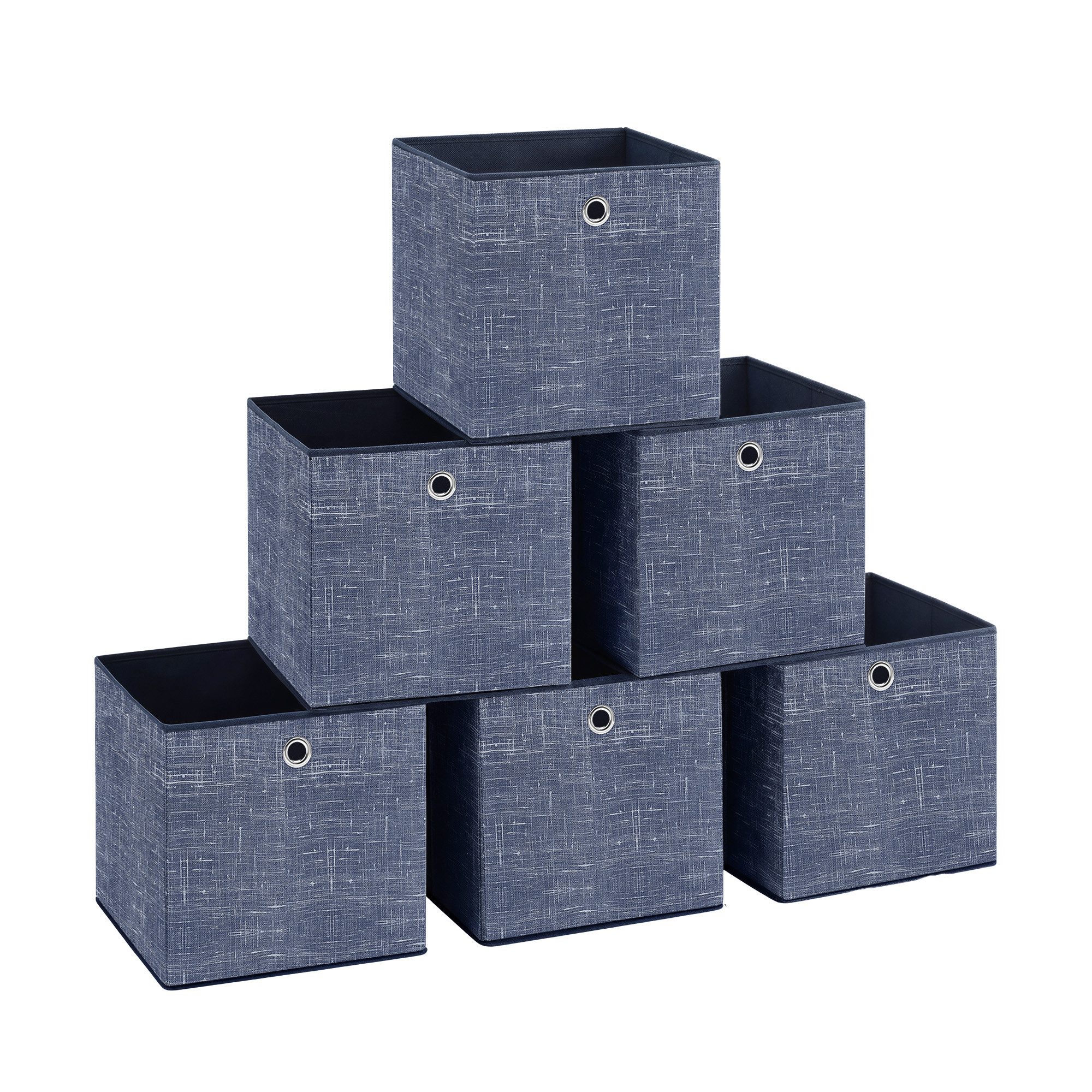 SONGMICS Aufbewahrungsbox Aufbewahrungsboxen, stoff, Ordnungsboxen, Organizer (Aufbewahrung, Organizer, für Würfelregal, mit Griff), 6er Set, aus Vliesstoff mit Griff, 30 x 30 x 30 cm