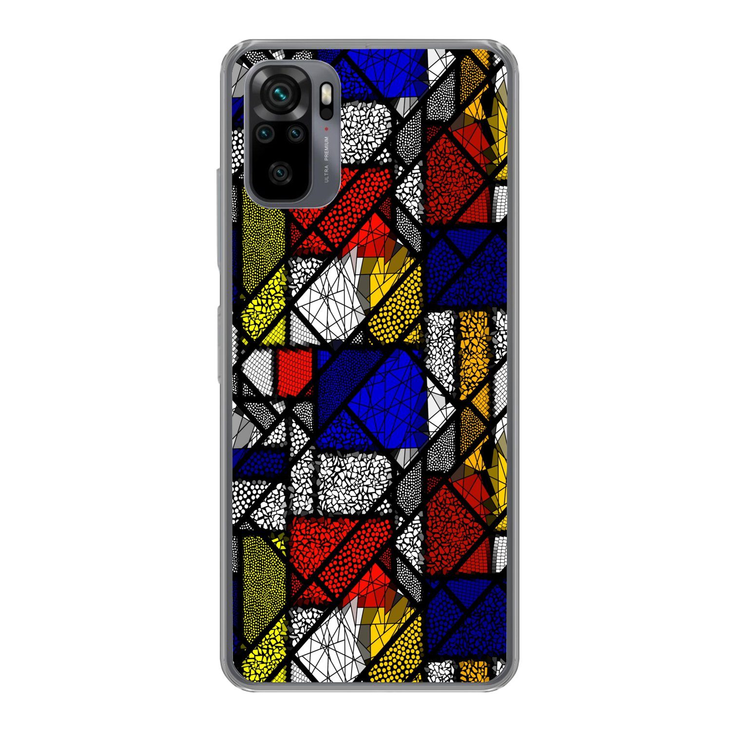 MuchoWow Handyhülle für Xiaomi Redmi Note 10S Mondrian - Glasmalerei - Alte Meister - Kuns, Phone Case, Silikon, Schutzhülle Dünn