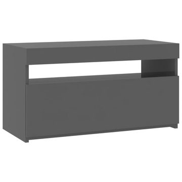 vidaXL TV-Schrank TV-Schrank mit LED-Leuchten Hochglanz-Grau 75x35x40 cm Lowboard