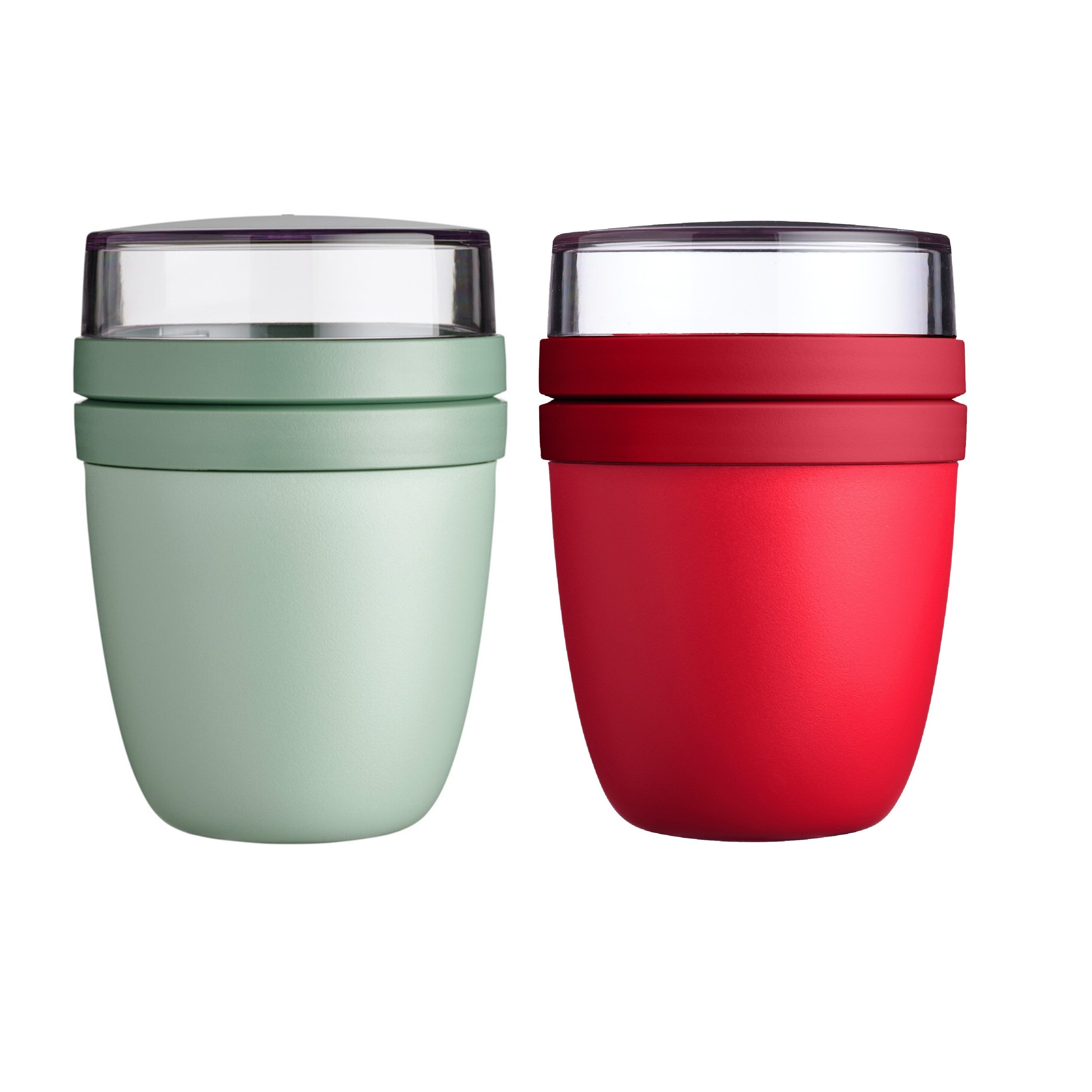 Mepal Lunchbox Lunchpot Ellipse Mixed, Nordic Sage + Pink, 500 ml + 200 ml, Polypropylen (PP), PCTG, To go Becher, geeignet für Tiefkühler, Mikrowelle und Spülmaschine