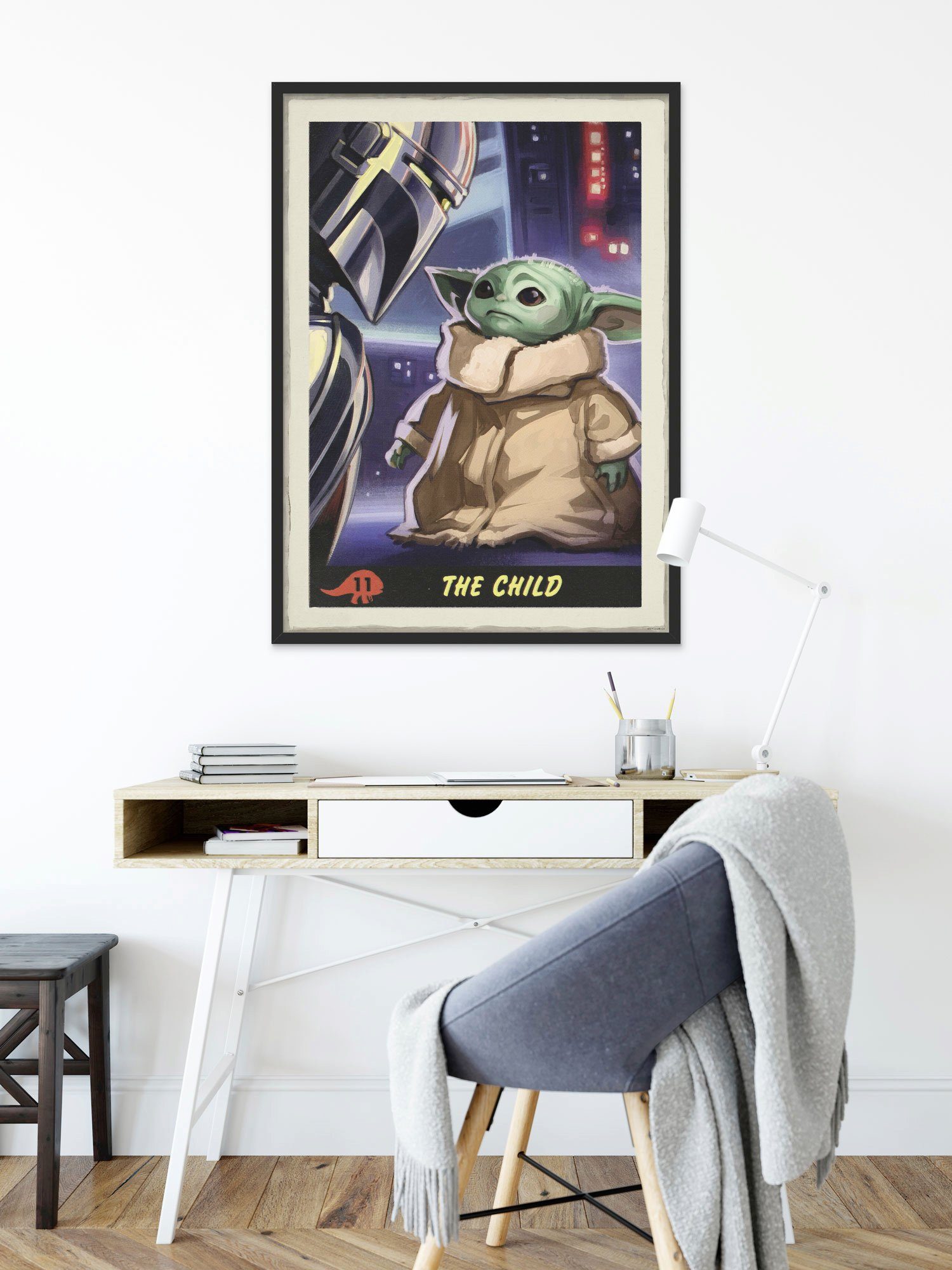 Komar Bild Mandalorian The Child Trading Card, Disney, Star Wars (1 St), Wandbild zur Dekoration im Kinderzimmer - ohne Rahmen