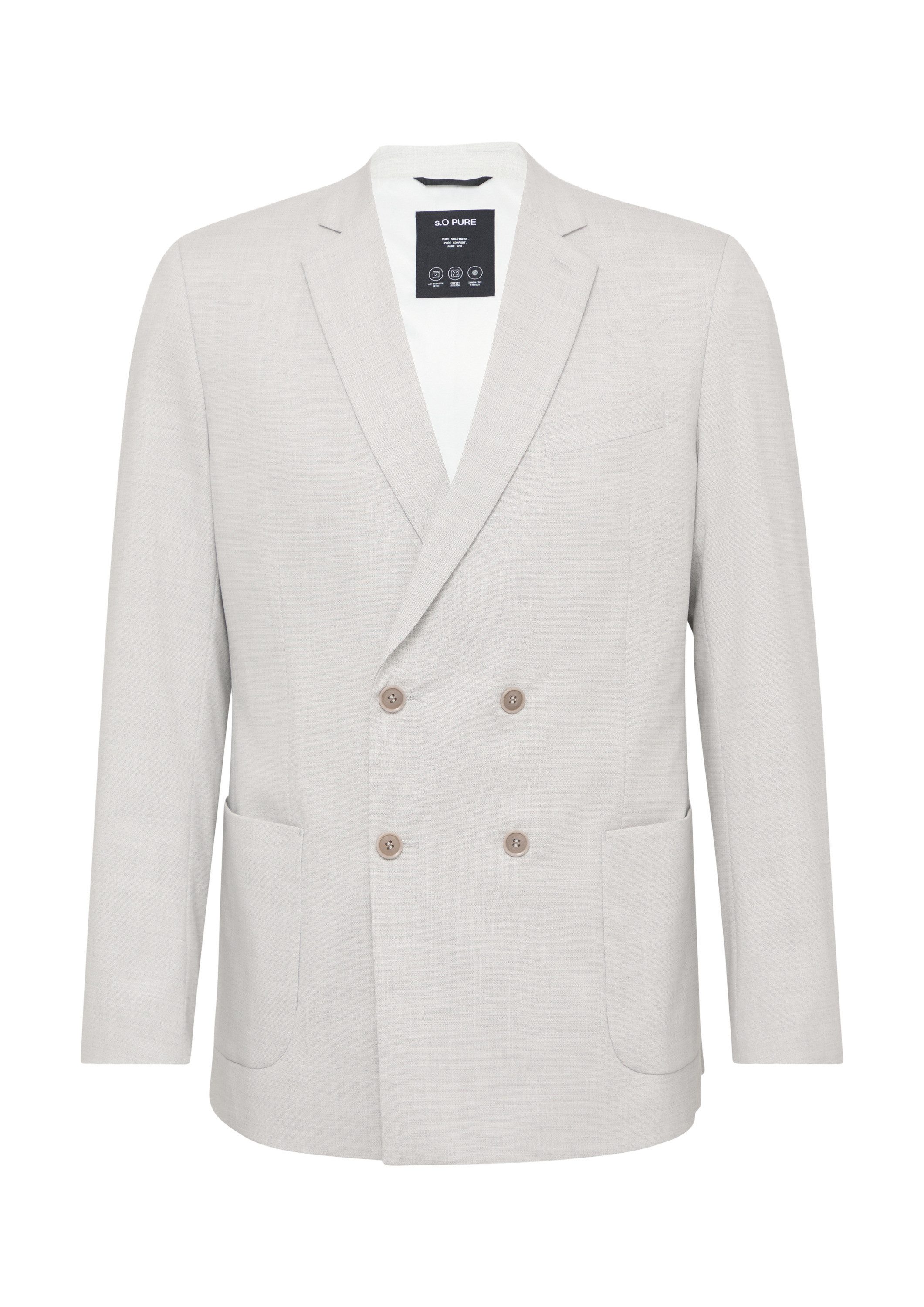 s.Oliver Sakko Indoor-Sakko S.OPURE s.O PURE: Zweireihiges Sakko im Slim Fit