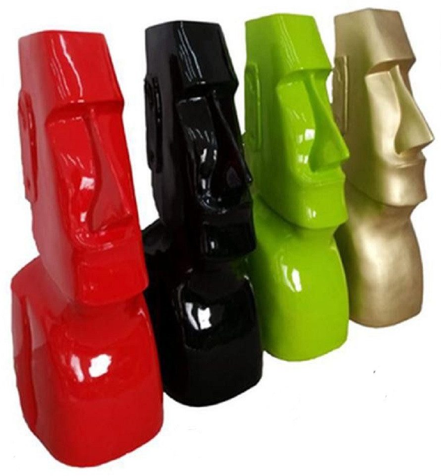 JVmoebel Skulptur Moai Statue in Rot – Abstrakte Dekofigur für Wohnzimmer, Made in Europa