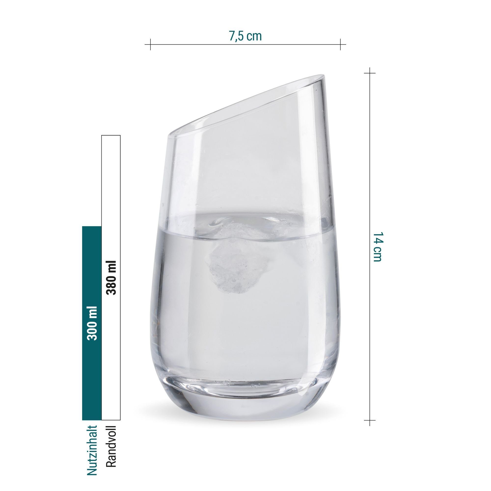 Wertmann Living Glas Wertmann-living 2er mit Set Form Gläser Rand - Longdrink besondere schrägem