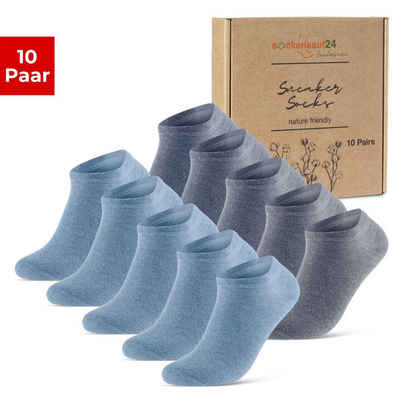 sockenkauf24 Sneakersocken 10 Paar Premium Sneaker Socken Herren & Damen aus (Jeans, 39-42) gekämmter Baumwolle ohne drückende Naht (Exclusive Line) - 70102T WP