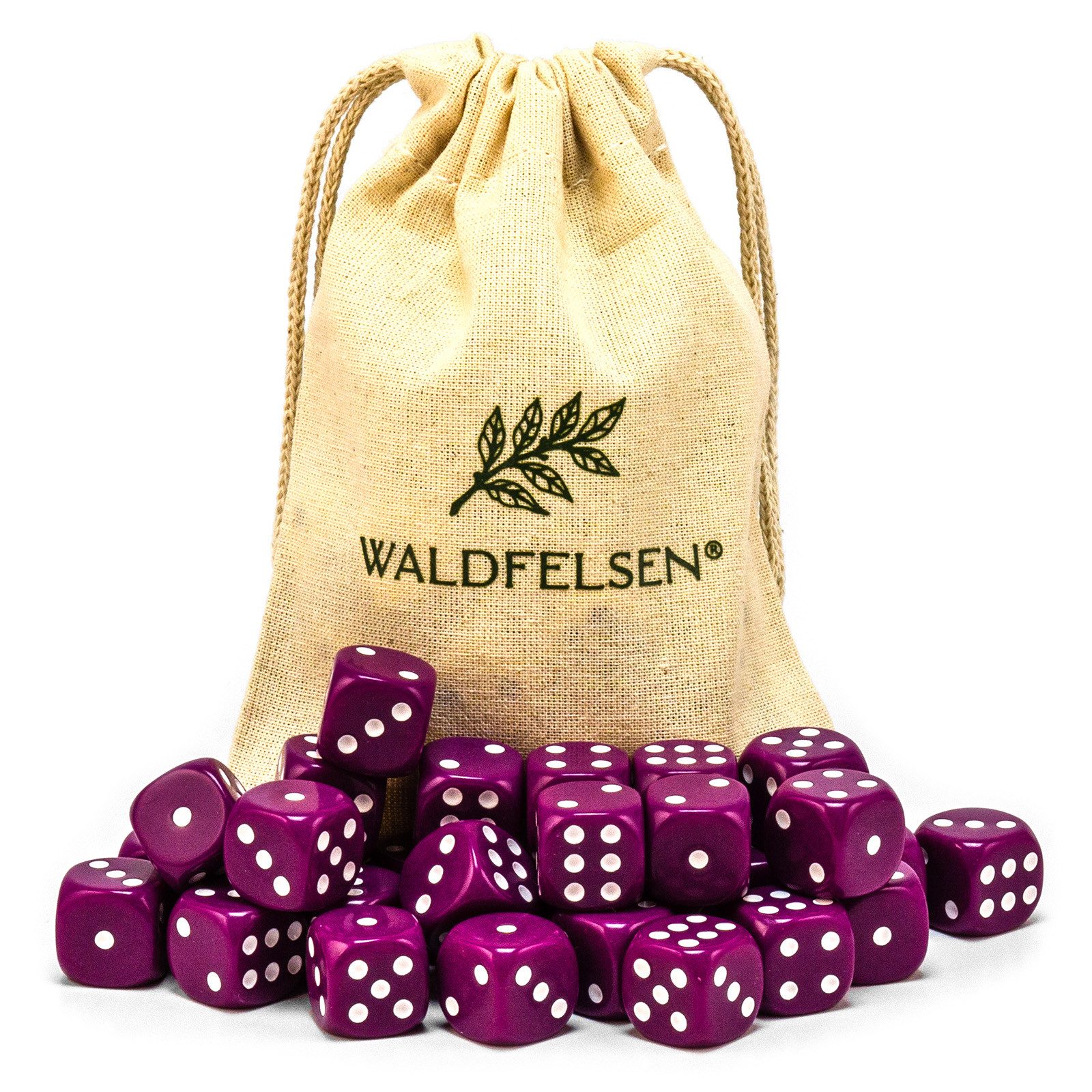 Waldfelsen Spiel – 2-50 Stk Standard Spielwürfel 16 mm Acrylwürfel Würfel bunt, Spielmaterial, Verschiedene Farben von Waldfelsen