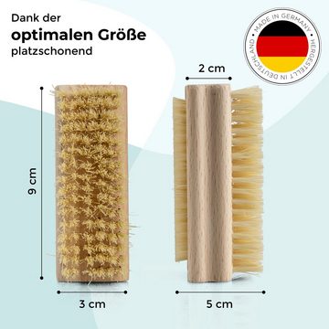 MOOcom! Nagelbürste Holz mit Naturborsten, vegan, Set, 2-tlg., Handwaschbürste, Made in Germany
