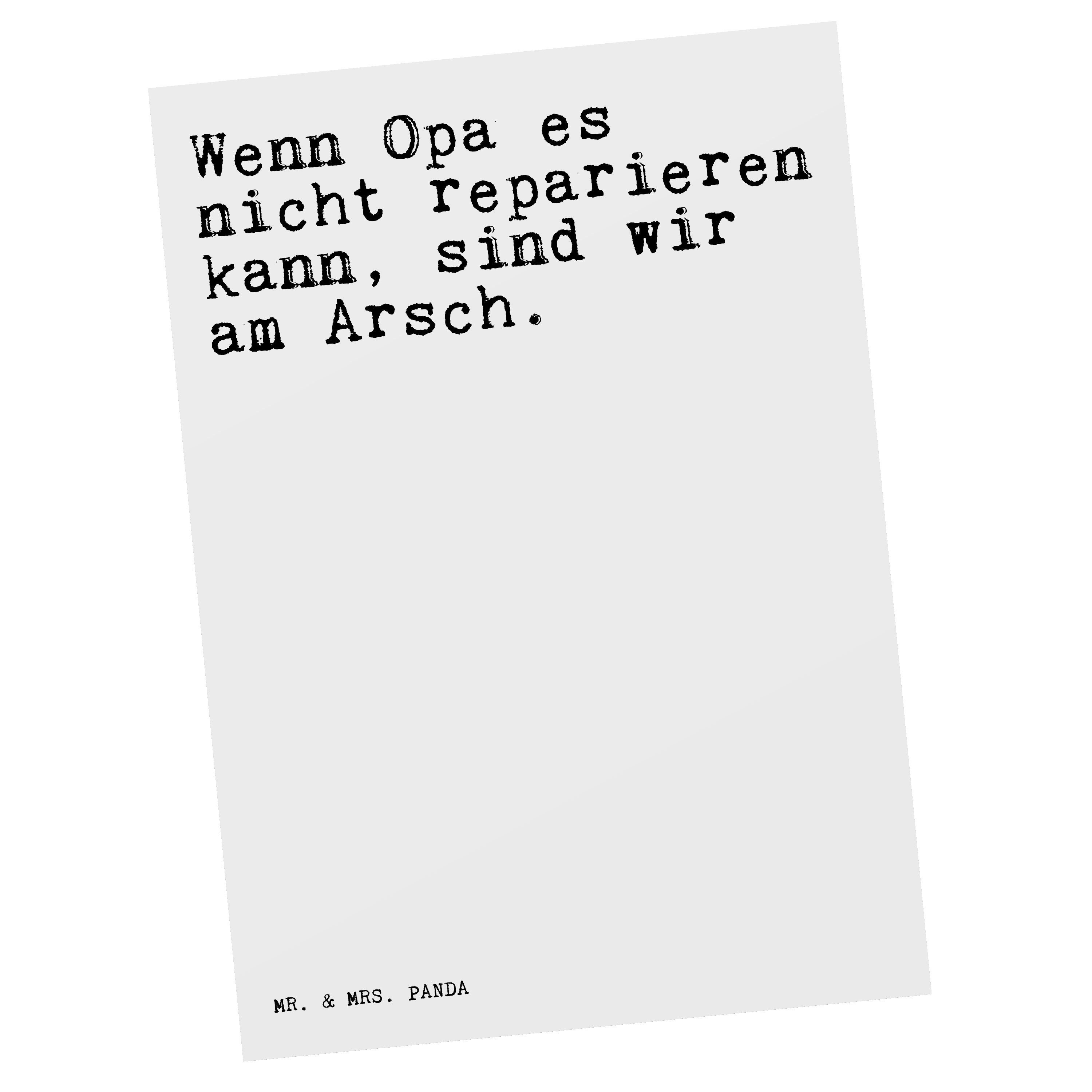 Mr. & Mrs. Panda - Geschenk, nicht... Weiß Sprüche Opa Wenn - Postkarte Zitate, es Weisheiten