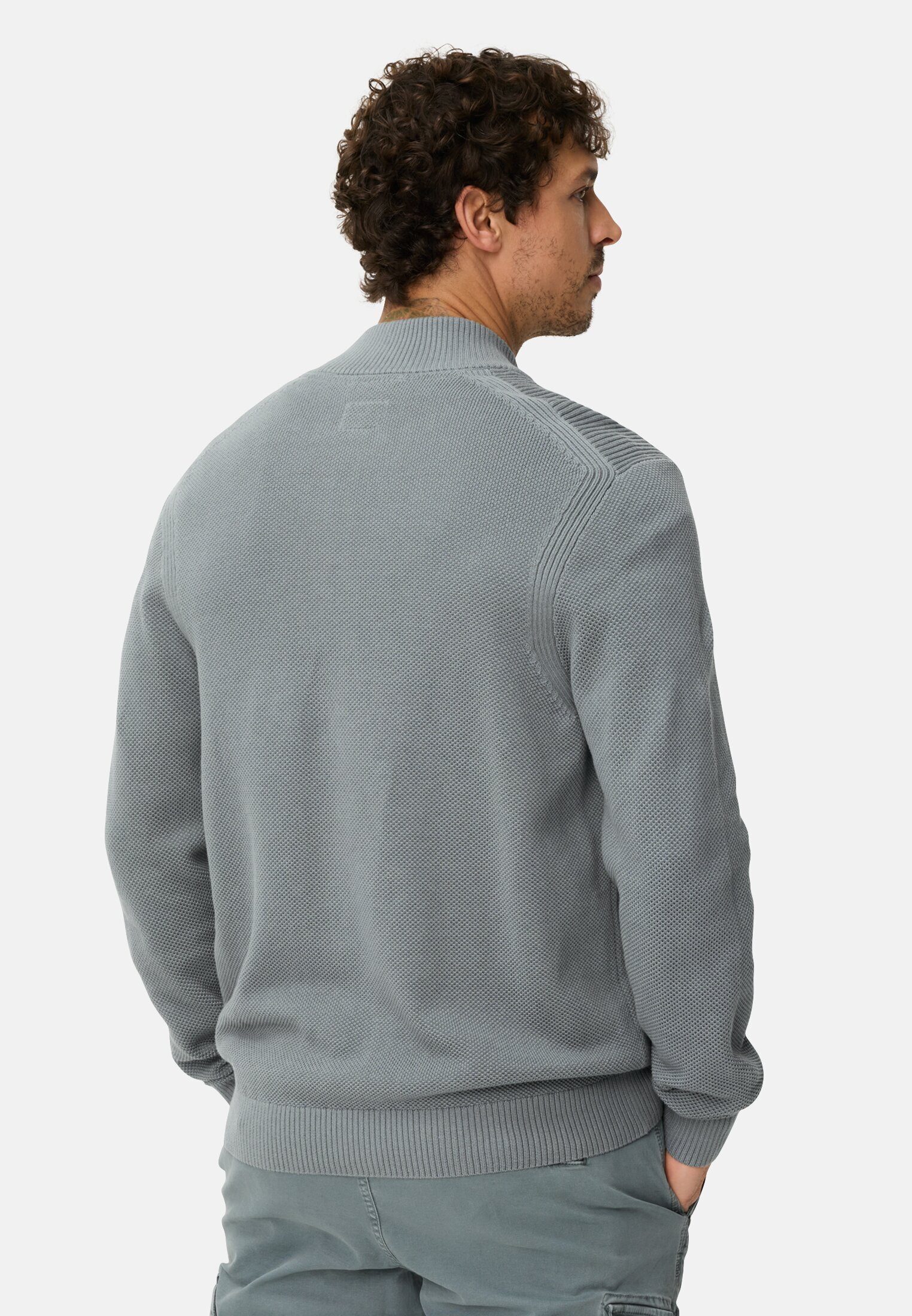 camel active Strickjacke mit Stehkragen Langarm Stehkragen
