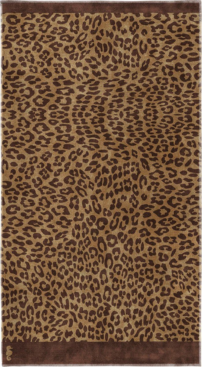 Seahorse Strandtuch Jaguar, Jacquard-Velours Animalprint mit camel (1-St)