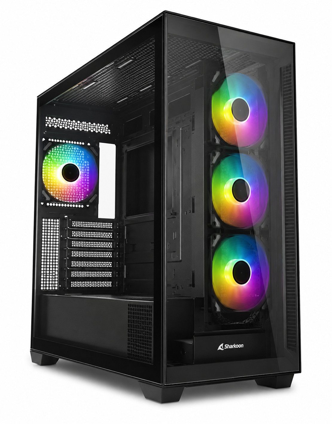 Sharkoon PC-Gehäuse ELITE SHARK CA500 ATX Gaming PC Gehäuse Midi Computer Tower, Gaming Gehäuse Computergehäuse Micro PC Computer Gaming Tower