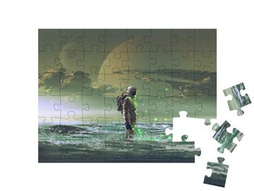 puzzleYOU Puzzle Astronaut, der im Meer steht, 48 Puzzleteile, puzzleYOU-Kollektionen Fantasy, Illustrationen