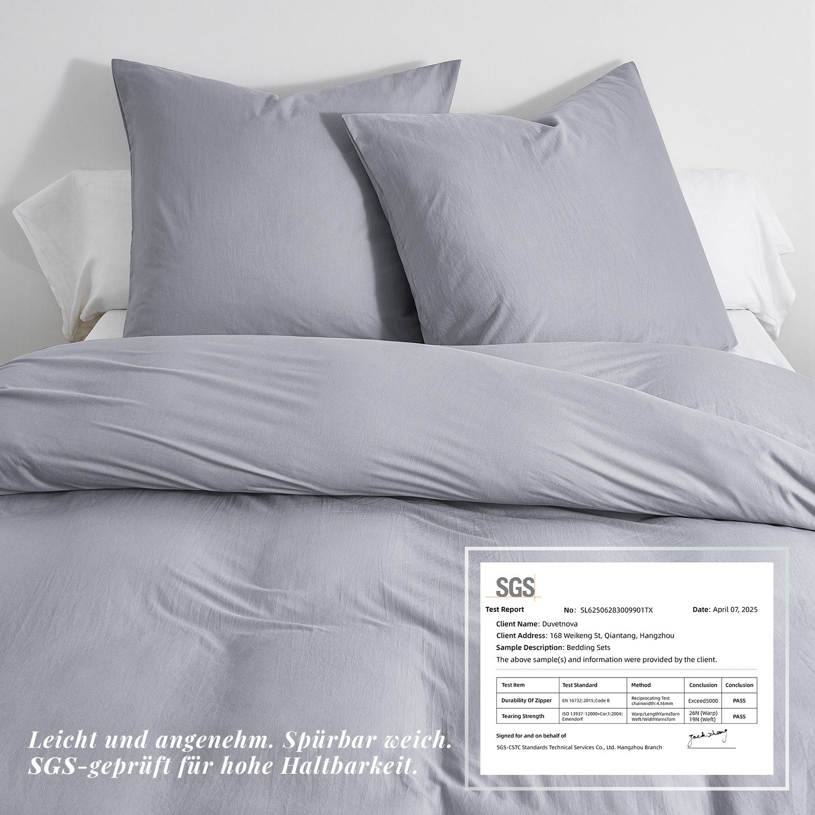 Topfinel Bettwäsche Bettwäsche 135x200 4teilig weiche Vorgewaschene Hautfreundlich, 100% Mikrofaser, 3 teilig, 1 Bettbezüge 200 x 200 2 Kissenbezüge 80x80 Reißv – Bild 2 von 5