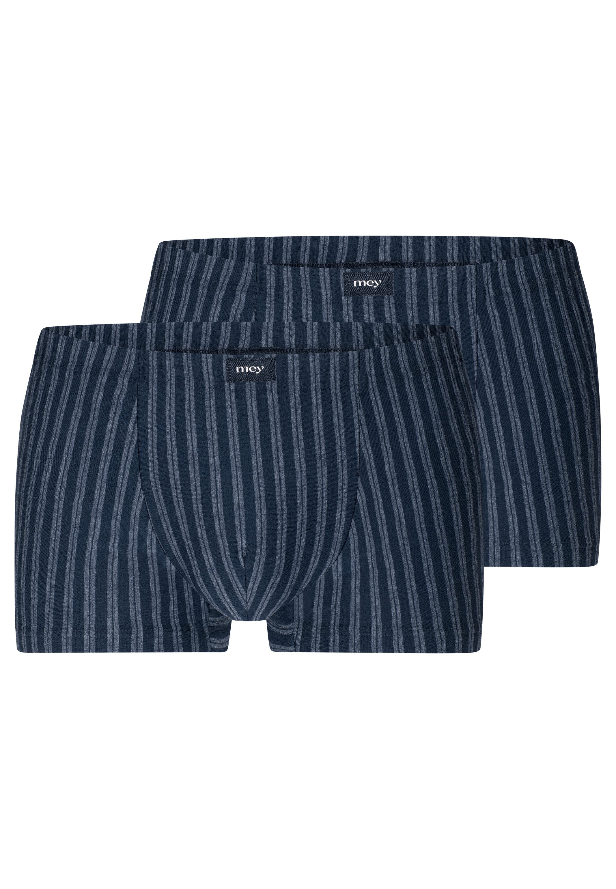 Mey Retro Boxer 2er Pack Denim Stripes (Spar-Set, 2-St) Retro Short / Pant - Baumwolle - ohne Eingriff - Atmungsaktiv