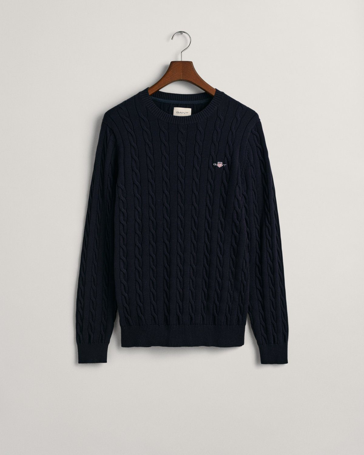 Gant Sweatshirt COTTON CABLE C-NECK, EVENING BLUE