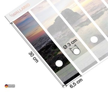 Wallario Etiketten Felsige Küste bei Sonnenuntergang, Ordnerrücken-Sticker in verschiedenen Ausführungen