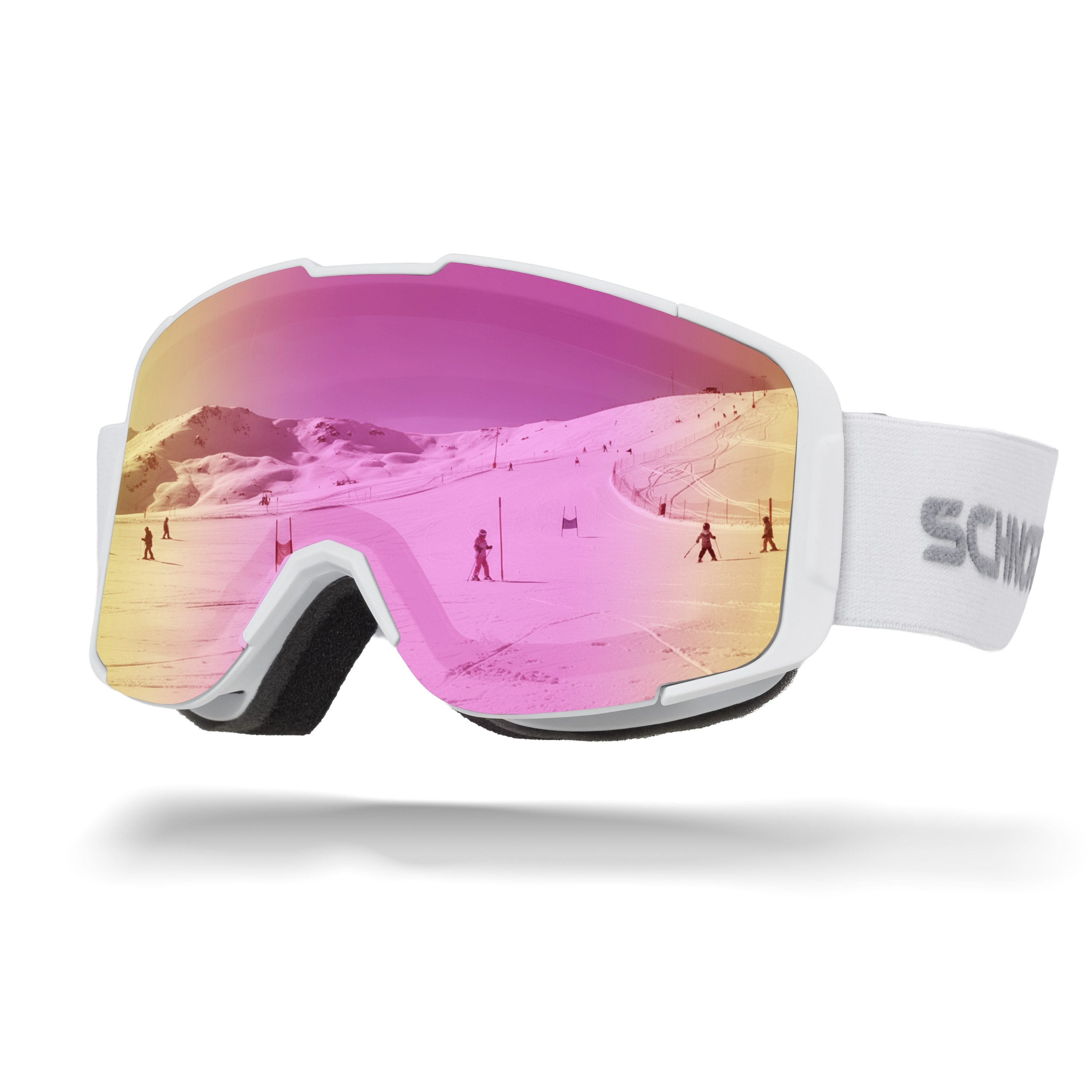 SCHNORR Sportbrille Kidsi Plus Pink S2 - Kinder Skibrille, Anti-Fog, OTG, (1-St), Verspiegelte Full REVO-Beschichtung Pink (S2)