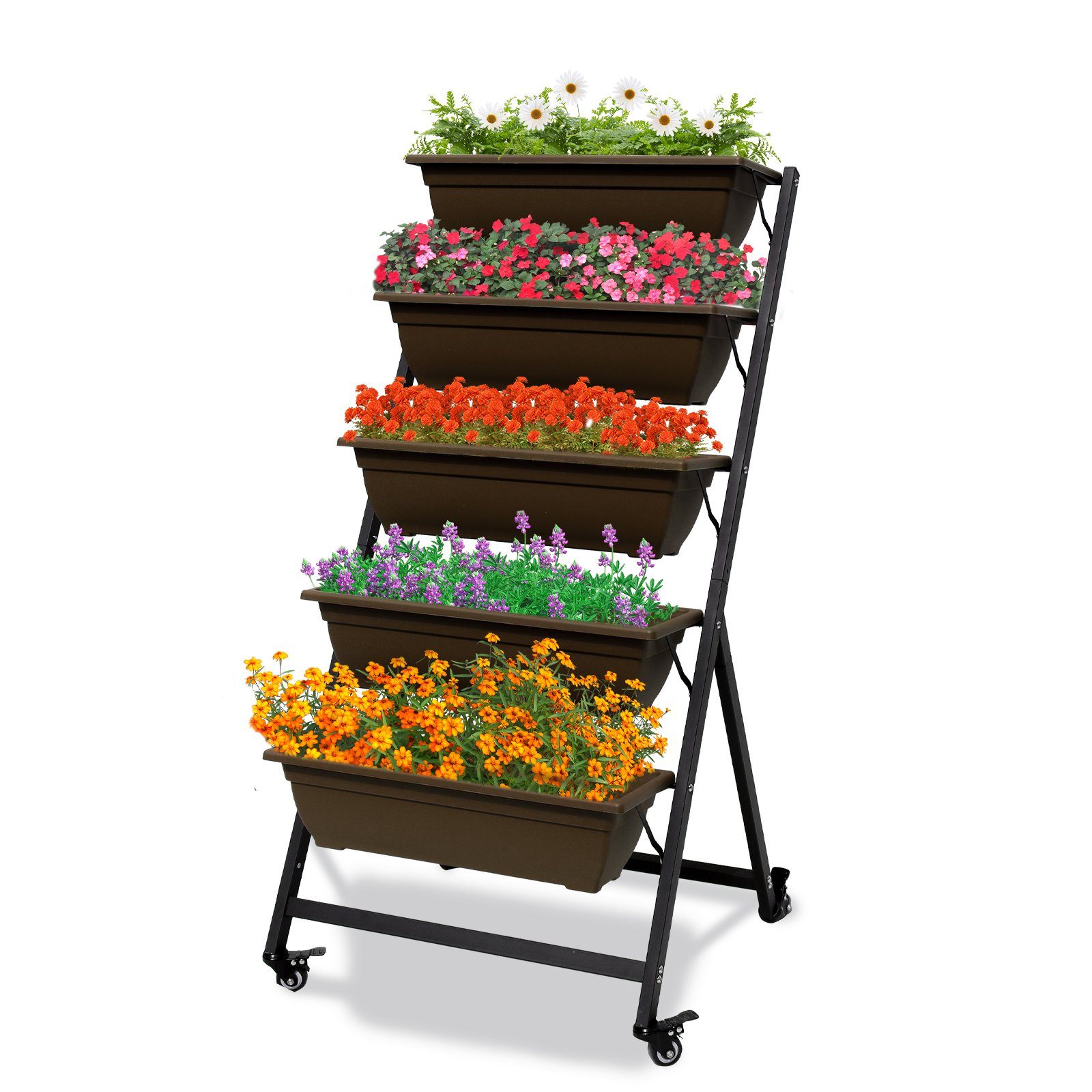 BIGTREE Pflanzentreppe Hochbeet, Blumentreppe mit Rollen,Blumenständer günstig online kaufen