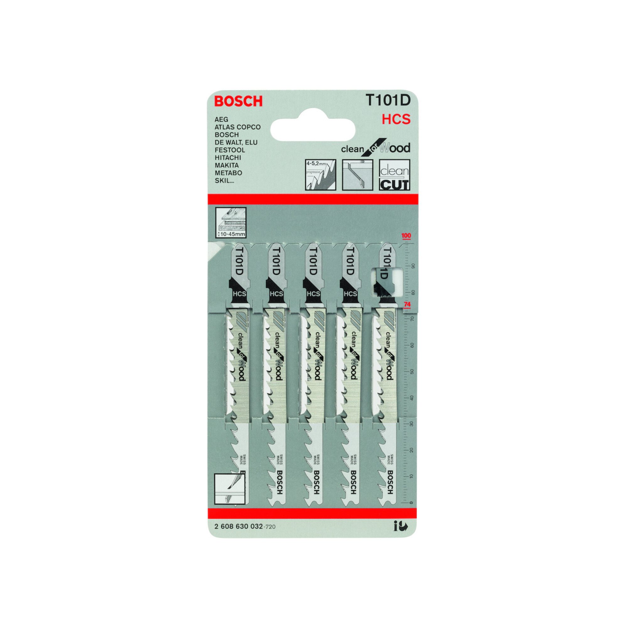 Bosch Professional Stichsägeblatt Bosch Stichsägeblatt T 101 D, Clean for Wood