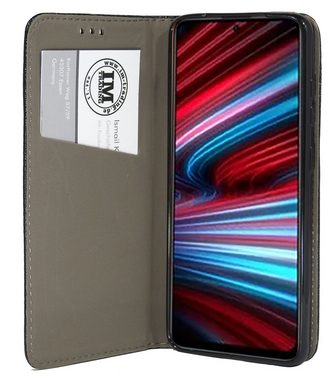 cofi1453 Handyhülle Smart Magnet Tasche kompatibel mit Xiaomi Redmi Note 11s 5G Schwarz 6,6 Zoll, Kunstleder Schutzhülle Handy Wallet Case Cover mit Kartenfächern, Standfunktion