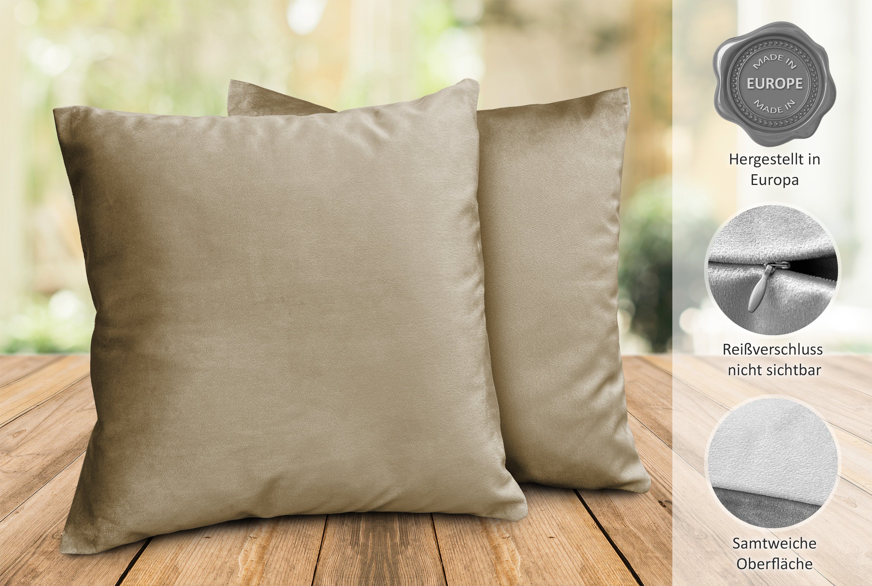 Beautex Kissenhüllen Samt Kissenhüllen 2er Set, günstig online kaufen