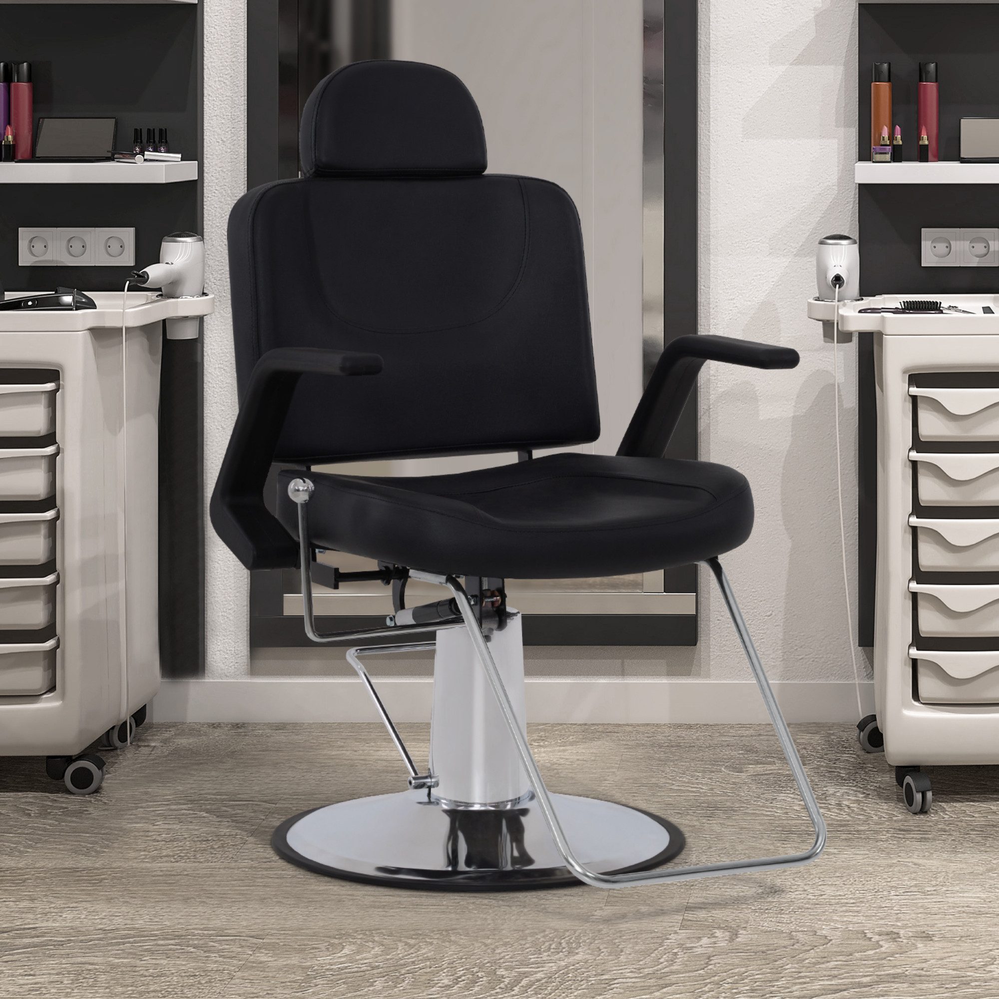 Barberpub Stuhl BarberPub Friseurstuhl Friseureinrichtung 8817, Friseurstühle mit Hydraulikpumpe 360° Drehbar, Höhenverstellbar – Bild 2 von 5