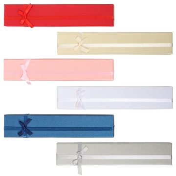 Kurtzy Geschenkbox 24er Set Halsketten Geschenkbox - Sortierte Box, 24er Set Halsketten Geschenkbox - 4 x 21 cm - Farblich Sortierte Box