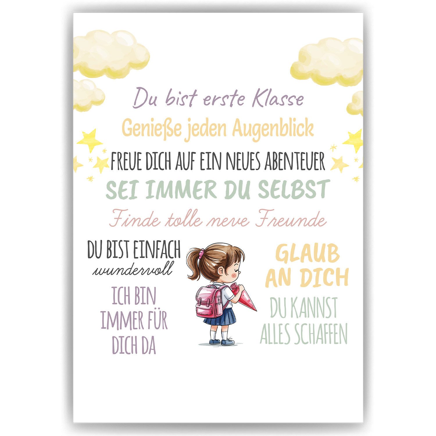 Tigerlino Poster Einschulung Geschenk Mädchen Schulanfang Schultüte Schulanfänger