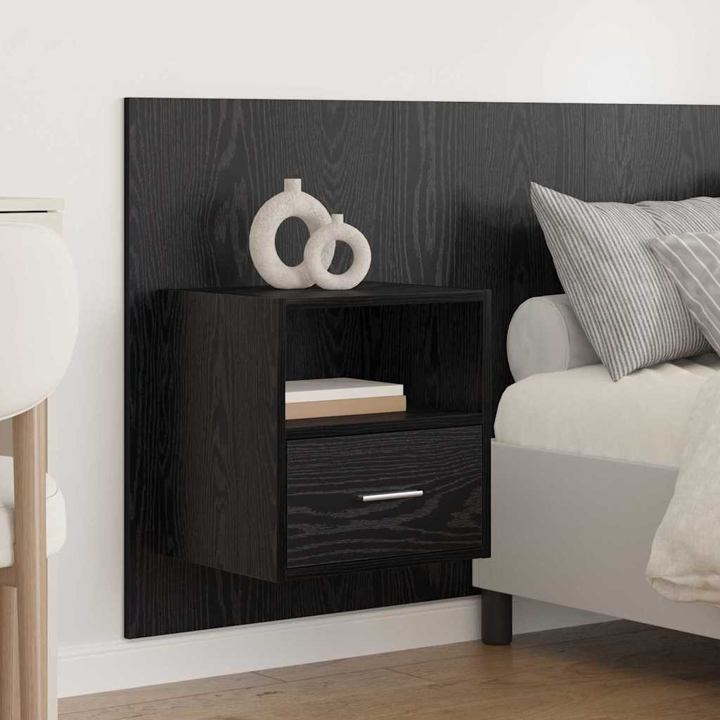 vidaXL Bett Kopfteil mit Schrank 3 stk. Schwarz Eichen-Optik Holzwerkstoff (3-tlg) – Bild 4 von 5