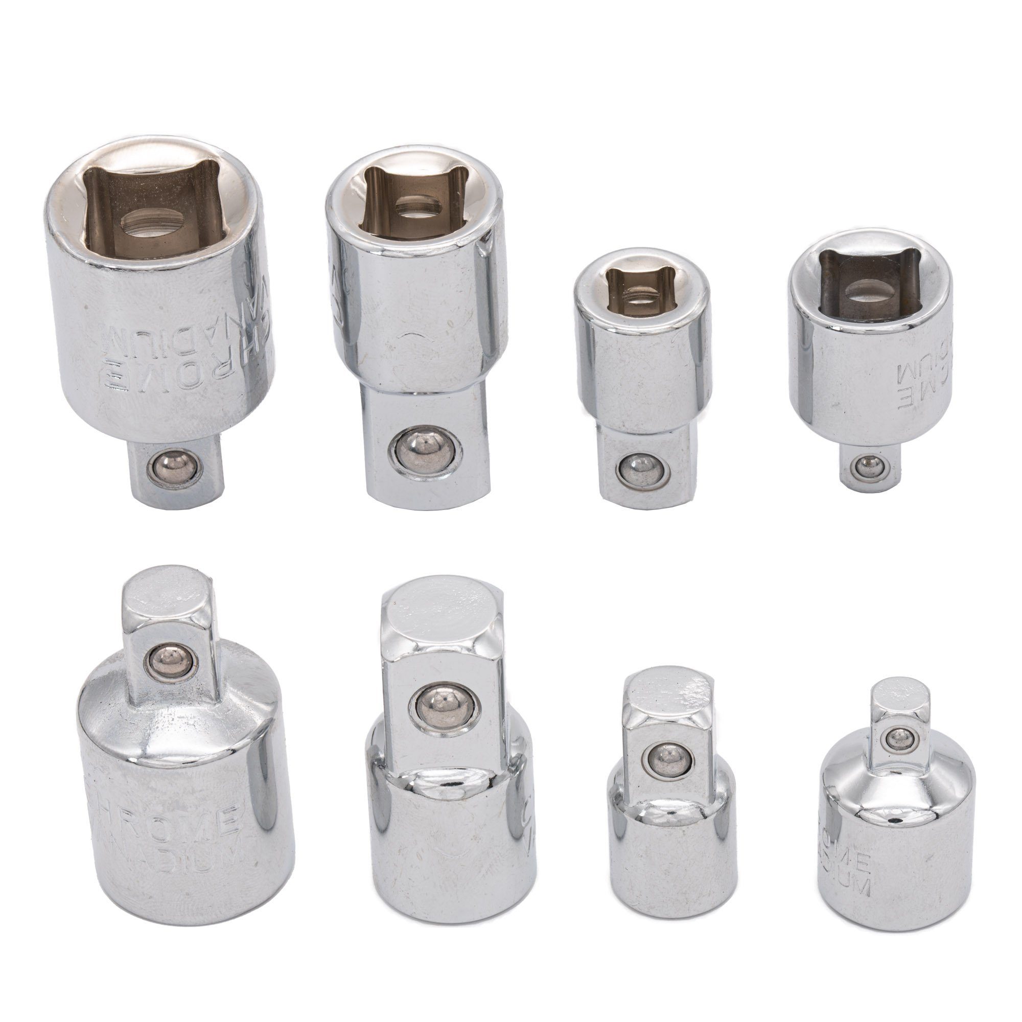 BENSON Steckschlüssel 4x Steckschlüssel Adapter Nuss 1/2" 1/4" 3/8", Knarre, Aufsatz, Ratsche, Stecknuss