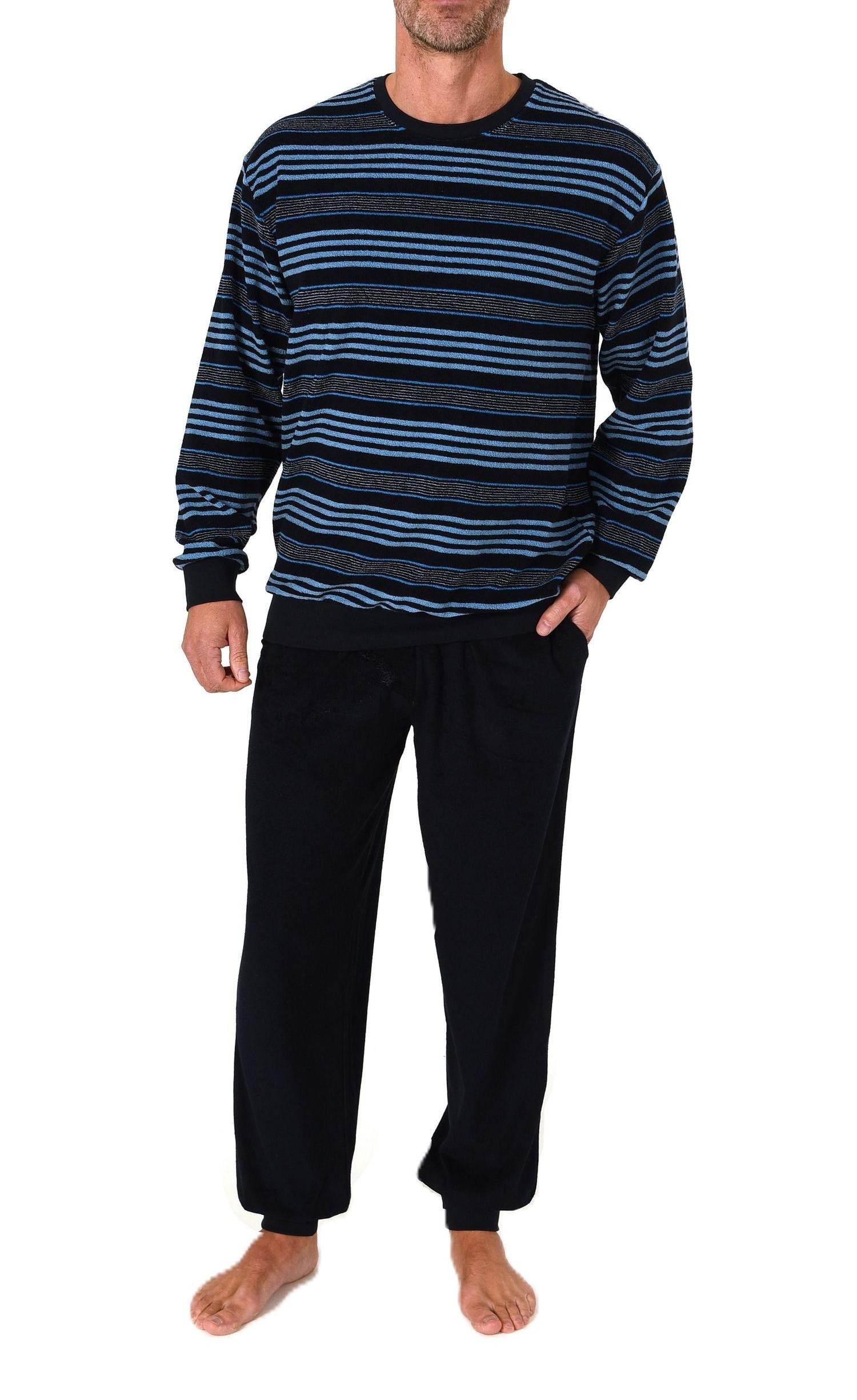 Normann Pyjama Normann Herren Frottee Schlafanzug Streifenlook – auch in Üb günstig online kaufen