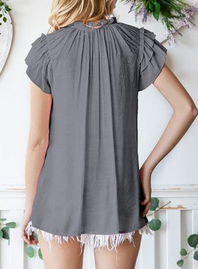 ZWY 2-in-1-Langarmshirt Damen bluse, schicke Tunika, fließendes Oberteil, elegantes Oberteil