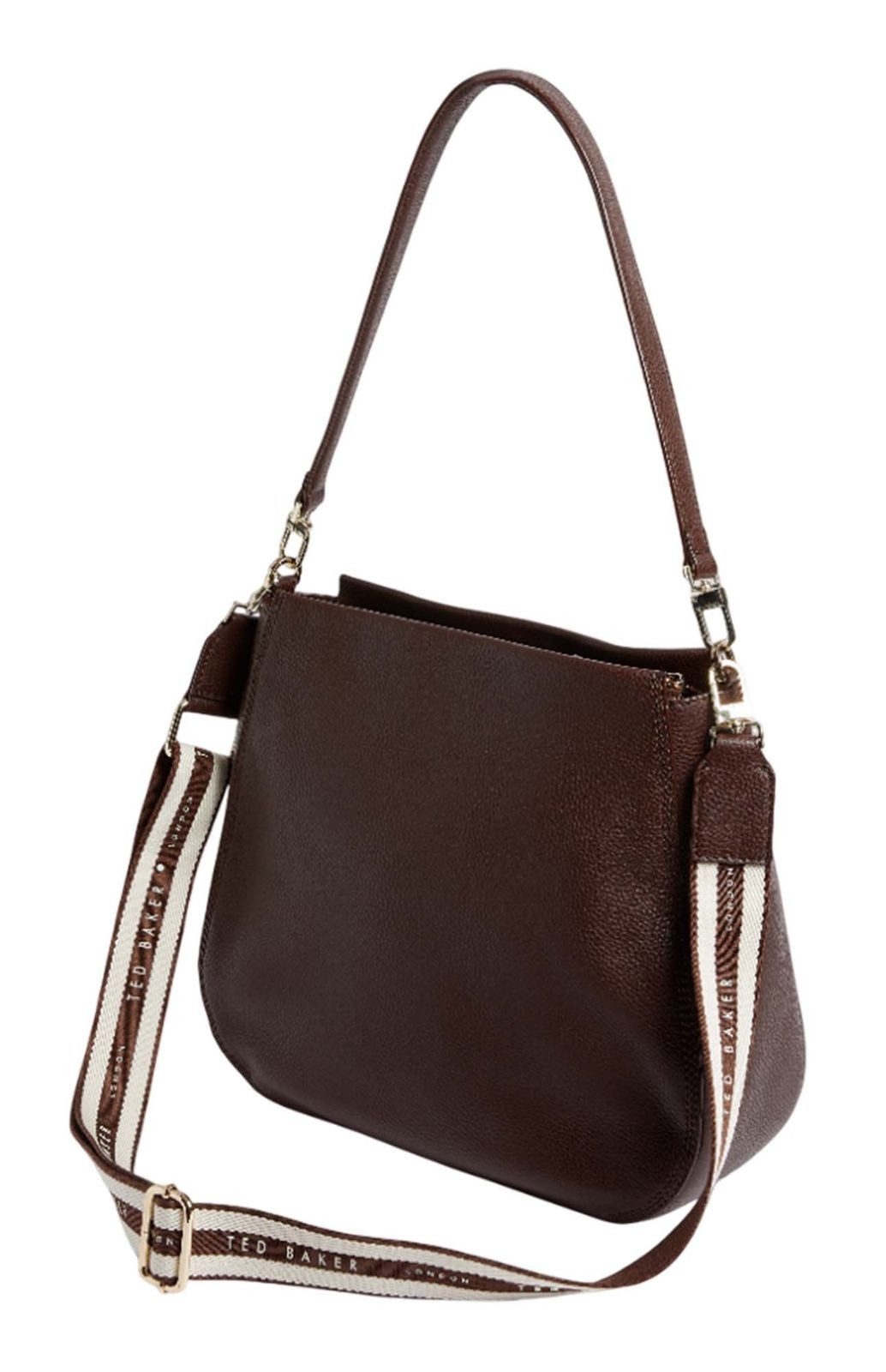 Ted Baker Schultertasche Willda Branded Webbing Leather Hobo Bag, aus echtem Rindsleder